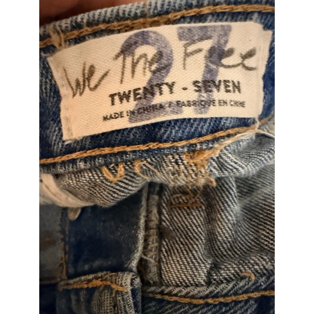 Free People Cortez Pieced Jeans We The Free Patchwork Flare Blue 27 - Picture 8 of 15